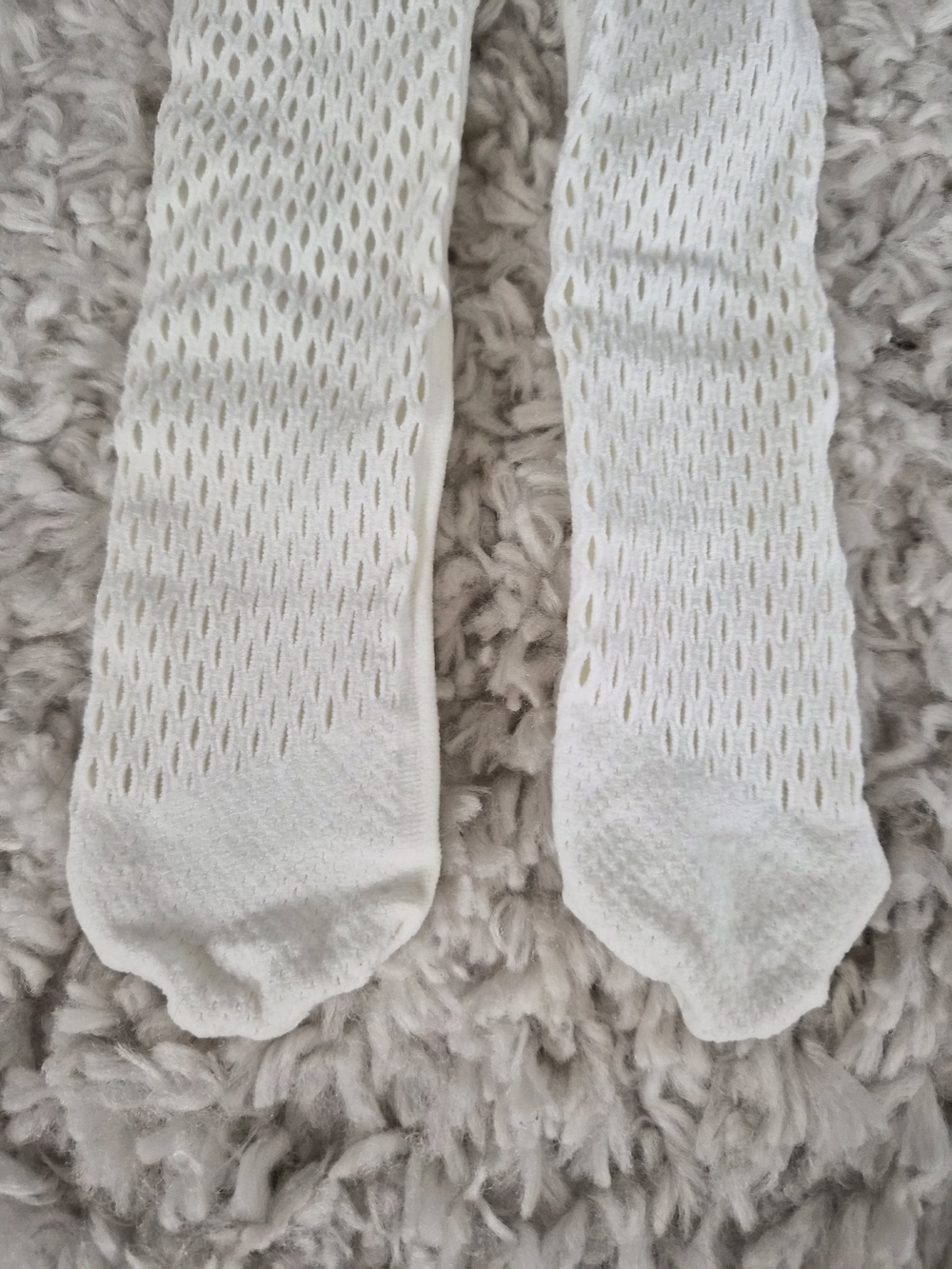 Alo Yoga White Fishnet Mesh Knee High Socks - Picture 3 of 10